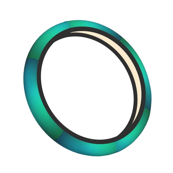 Lsque Green Turquoise Teal Ultra Soft Car Steering Wheel Cover for Women, Standard 15 inch Size for Truck Van SUV Auto