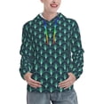 thumbnail image 1 of Lsque Green Vintage Peacock Pattern Casual Women's Hoodie,Hooded Sweatshirt with Kangaroo Pocket,Pullover Hoodie with Eye-catching Drawstrings-Small, 1 of 7