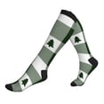 thumbnail image 1 of Lsque Green White Lumberjack Plaid Pattern Sport Compression Socks for Men & Women 15-20 mmHg Knee High Nurse Pregnant Running Medical and Travel Athletic, 1 of 6
