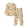 thumbnail image 1 of Lsque Groovy American Western Footwear Pattern Long Sleeve Pajama Set for Men - Soft 2-Piece Sleepwear and Loungewear Set with Pockets, Comfy Nightwear-Small, 1 of 7