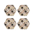 thumbnail image 1 of Lsque Groovy Disco Pattern 4" Drink Coasters Set of 4, PVC Leather Absorbent Coasters, Table Coaster Set Decorative Coffee Cup Coasters Housewarming Gift -Hexagon, 1 of 6