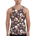 thumbnail image 1 of Lsque Guitar Skull record Pattern Mens Tank Tops Muscle Athletic Quick Dry Sleeveless Workout Fitness T Shirts Beach Tank Top, Loose-fit Sleeveless Shirt for Men-, 1 of 7