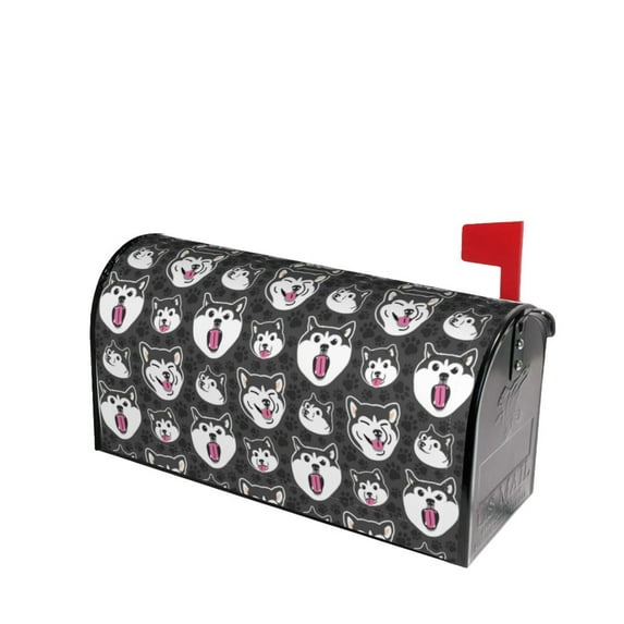 Lsque HUSKY Face Mailbox Cover Standard Size ,Magnetic Mailbox Covers Post Wraps Letter Box Cover -25.5x21 in