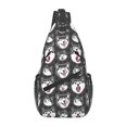 thumbnail image 1 of Lsque HUSKY Face Pattern Cross Chest Bag Diagonally – Premium Durable Front Chest Sling with Adjustable Padded Strap, High-Capacity Storage, 1 of 8