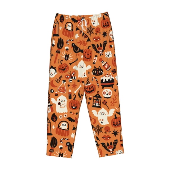 Lsque Halloween 2 Print Women's Pajama Pants, Lounge Pant - Comfortable Home Wear,Elastic Waistband, Stylish Design-Large