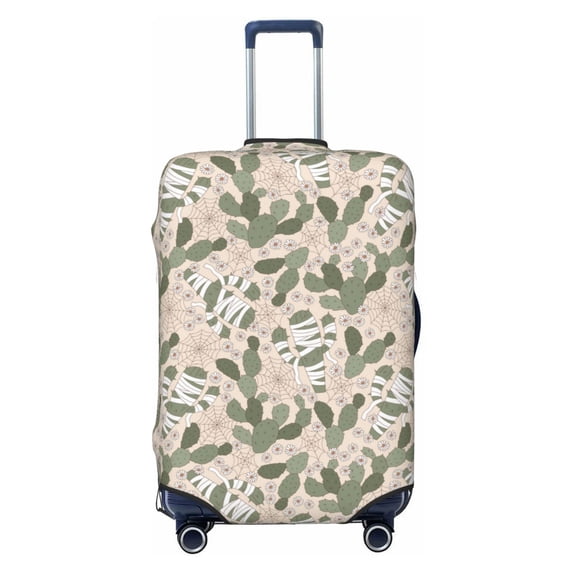Lsque Halloween Cactus Printed Luggage Cover, Travel Luggage Protector,Scratch and Dirt Resistant, Fits 18-32 Inch Luggage - Large