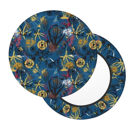 Lsque Halloween Elements Round Bar chair cushion covers Velvet Fabric Premium Comfort Protects from Scratches and Stains for 14-17 Inch Chair- 14 inch