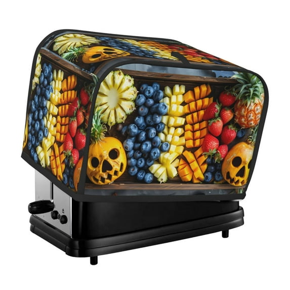 Lsque Halloween Fruit Platter Print 2 Slice Toaster Cover , Kitchen Appliance Dustproof Protector , Toaster Protector Dustproof Kitchen Appliance Cover