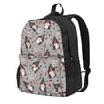 thumbnail image 1 of Lsque Halloween Gnome Pattern Adult Backpack – Durable & Lightweight PU Canvas Storage Bag , 15” Laptop Compartment, and Multiple Pockets, 1 of 7