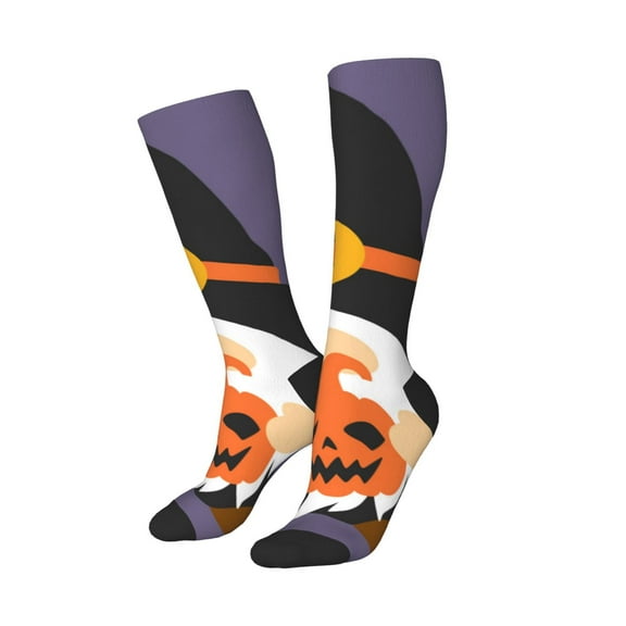 Lsque Halloween Gnomes Printed Crew Socks Men's Women's LightWeight Thin Casual Calf Socks ,Knee High Socks,Cotton Socks