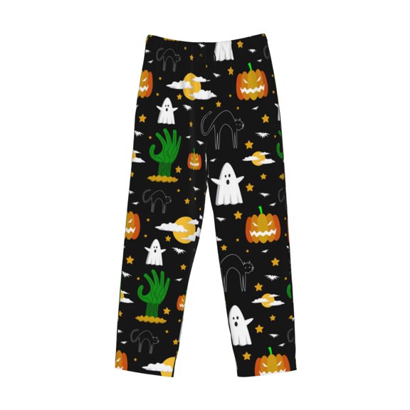 Lsque Halloween Print Men's Pajama Pants, Lounge Pant - Comfortable Home Wear,Elastic Waistband, Stylish Design-XX-Large