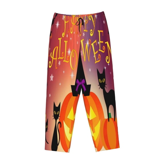 Lsque Halloween Print Women's Pajama Pants, Lounge Pant - Comfortable Home Wear,Elastic Waistband, Stylish Design-XX-Large