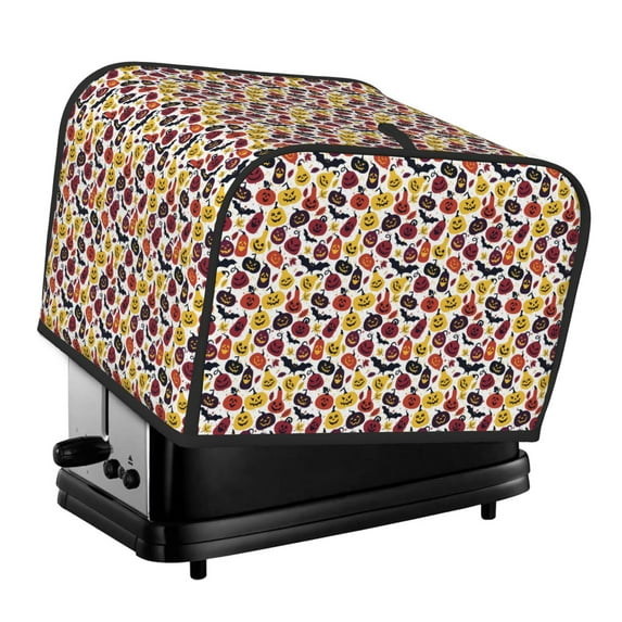 Lsque Halloween Pumpkin Print 4 Slice Toaster Cover , Kitchen Appliance Dustproof Protector , Toaster Protector Dustproof Kitchen Appliance Cover