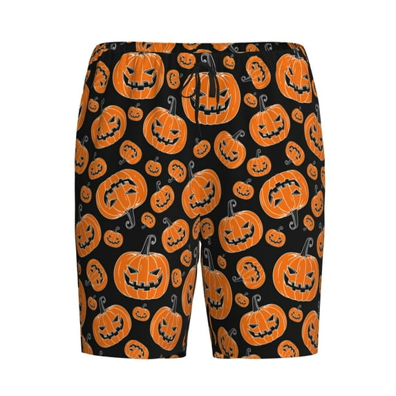 Lsque Halloween Pumpkins Mens Sleep Pajama Shorts,Short Pajama Pants, Cotton Ultra-Soft Knit-3X-Large