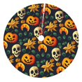 thumbnail image 1 of Lsque Halloween Skull Print Christmas Tree Skirt, Tree Skirt with Ties or Velcro, Perfect for Holiday Decorations, Halloween, and New Year-30", 1 of 7