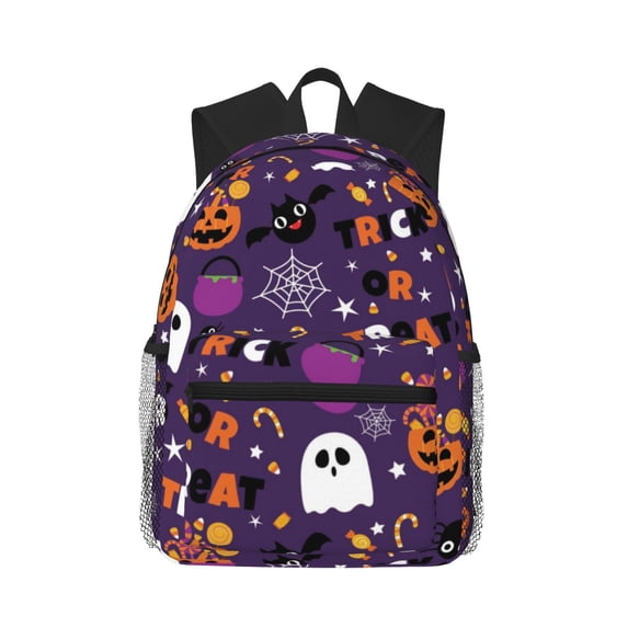 Lsque Halloween Sweet Candy Classic Casual Backpack - Large Capacity Water-Resistant Backpack for School, Work, Travel, and Outdoor Activities