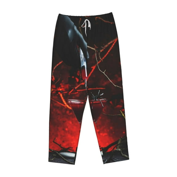 Lsque Halloween Vampire Party Print Women's Pajama Pants, Lounge Pant - Comfortable Home Wear,Elastic Waistband, Stylish Design-Medium