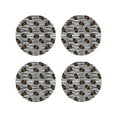 thumbnail image 1 of Lsque Haloween Pumpkins Pattern 4" Drink Coasters Set of 4, PVC Leather Absorbent Coasters, Table Coaster Set Decorative Coffee Cup Coasters Housewarming Gift -Round Shape, 1 of 6