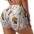 thumbnail image 1 of Lsque Hand Drawn Animals Pattern High Waisted Biker Shorts for Women-Tummy Control Fitness Athletic Workout Running Yoga Gym Shorts,Moisture-Wicking-XX-Large, 1 of 9