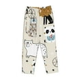 thumbnail image 1 of Lsque Hand Drawn Animals Print Women's Pajama Pants, Lounge Pant - Comfortable Home Wear,Elastic Waistband, Stylish Design-Large, 1 of 9