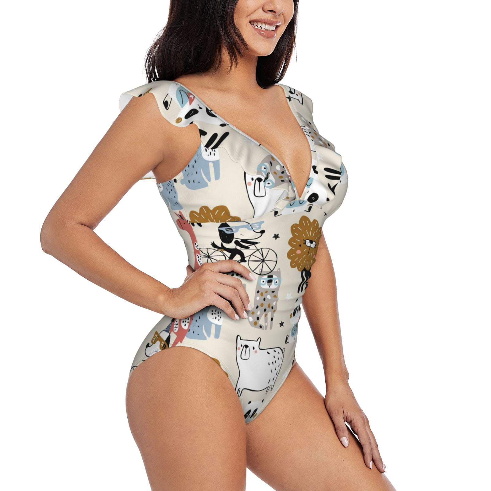 Ruffle One Piece Swimsuits For Women Women's Ruffle One-Piece