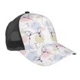 thumbnail image 1 of Lsque Hand Drawn Rabbit Printed Trucker Hat - Baseball Cap for Men Women - Breathable Mesh Side, Adjustable Fit - for Casual Wear, 1 of 7