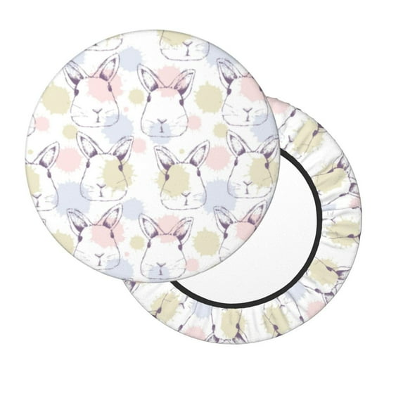 Lsque Hand Drawn Rabbit Round Bar chair cushion covers Velvet Fabric Premium Comfort Protects from Scratches and Stains for 14-17 Inch Chair- 12 inch
