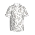thumbnail image 1 of Lsque Hand Drawn Rabbit pattern Hawaiian Shirt for Men, Unisex Summer Beach Casual Short Sleeve Button Down Shirts-Small, 1 of 9