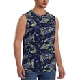 thumbnail image 1 of Lsque Hand Drawn Rockets Print Men's Cotton Blend Sleeveless Muscle Shirts (S-3XL)- Moisture Wicking, Odor Protection, UPF 30+,XX-Large, 1 of 8