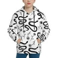 thumbnail image 1 of Lsque Hand Drawn Snake Patten Youth Hoodie Sweatshirt Pullover with Kangaroo Pocket Boys and Girls Hoodie Warm Hoodie for Kids-X-Large, 1 of 6