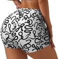 thumbnail image 1 of Lsque Hand Drawn Snake Pattern High Waisted Biker Shorts for Women-Tummy Control Fitness Athletic Workout Running Yoga Gym Shorts,Moisture-Wicking-Small, 1 of 9