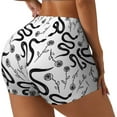thumbnail image 1 of Lsque Hand Drawn Snake Pattern High Waisted Biker Shorts for Women-Tummy Control Fitness Athletic Workout Running Yoga Gym Shorts,Moisture-Wicking-, 1 of 9