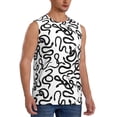 thumbnail image 1 of Lsque Hand Drawn Snake Print Men's Cotton Blend Sleeveless Muscle Shirts (S-3XL)- Moisture Wicking, Odor Protection, UPF 30+,X-Large, 1 of 8