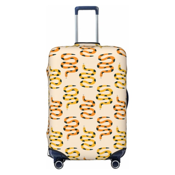 Lsque Hand Drawn Snake Printed Luggage Cover, Travel Luggage Protector,Scratch and Dirt Resistant, Fits 18-32 Inch Luggage - Large