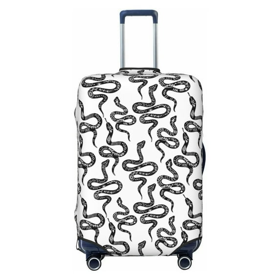 Lsque Hand Drawn Snake Printed Luggage Cover, Travel Luggage Protector,Scratch and Dirt Resistant, Fits 18-32 Inch Luggage - Small