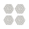 thumbnail image 1 of Lsque Hand Drawn Squirrel Pattern 4" Drink Coasters Set of 4, PVC Leather Absorbent Coasters, Table Coaster Set Decorative Coffee Cup Coasters Housewarming Gift -Hexagon, 1 of 6