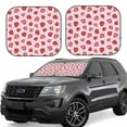 thumbnail image 1 of Lsque Hand Drawn Strawberry 2 PCS Windshield Sun Shade | CarFoldable Window Covers | Car Accessories Reflect UV for Universal Cars SUV Truck | Medium, 1 of 7