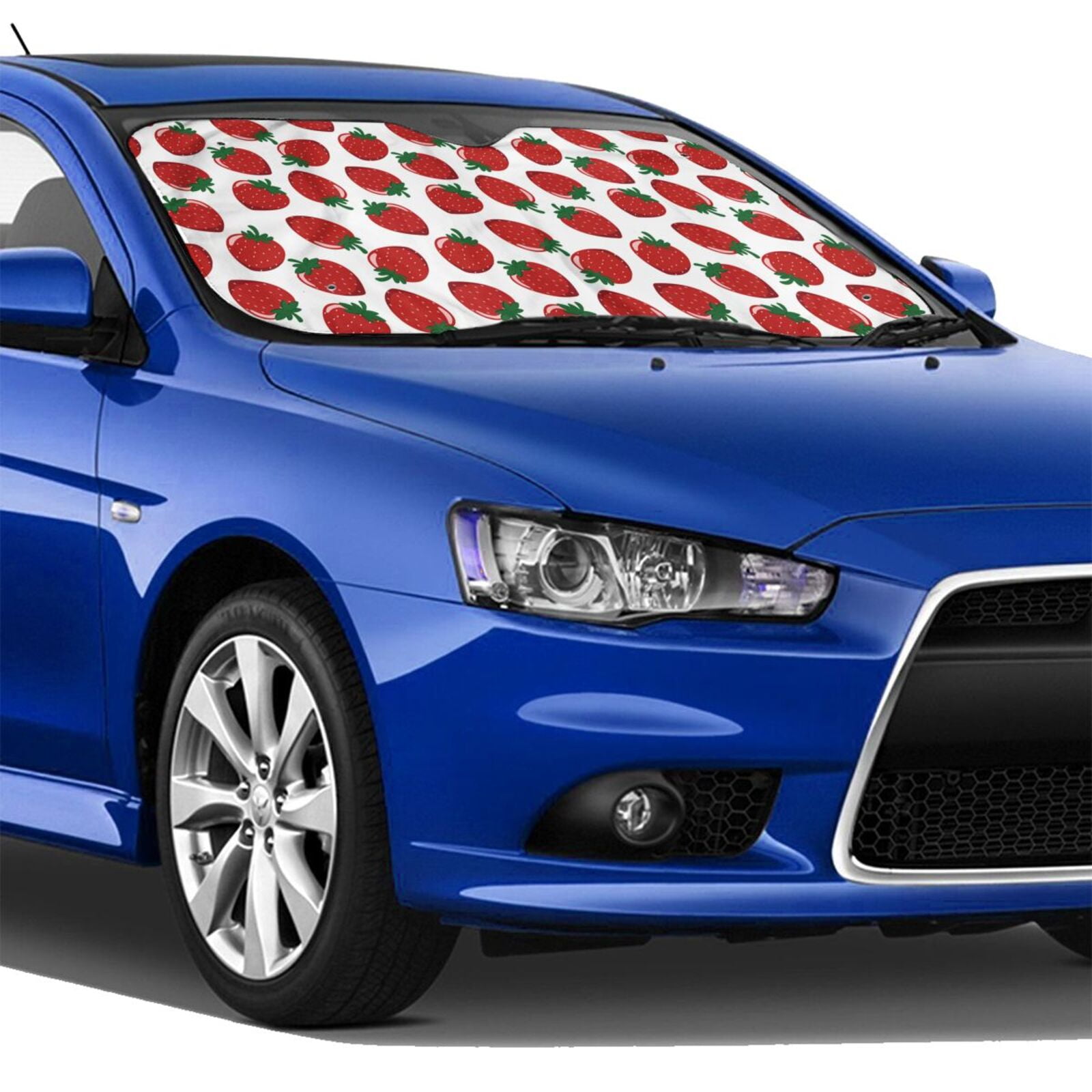 Strawberry Black Car Sun Shade 55