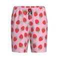 thumbnail image 1 of Lsque Hand Drawn Strawberry Mens Sleep Pajama Shorts,Short Pajama Pants, Cotton Ultra-Soft Knit-Small, 1 of 9