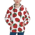 thumbnail image 1 of Lsque Hand Drawn Strawberry Patten Youth Hoodie Sweatshirt Pullover with Kangaroo Pocket Boys and Girls Hoodie Warm Hoodie for Kids-Medium, 1 of 6