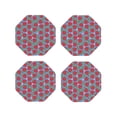 thumbnail image 1 of Lsque Hand Drawn Strawberry Pattern 4" Drink Coasters Set of 4, PVC Leather Absorbent Coasters, Table Coaster Set Decorative Coffee Cup Coasters Housewarming Gift -Octagon, 1 of 6