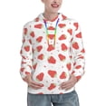 thumbnail image 1 of Lsque Hand Drawn Strawberry Pattern Casual Women's Hoodie,Hooded Sweatshirt with Kangaroo Pocket,Pullover Hoodie with Eye-catching Drawstrings-X-Large, 1 of 7