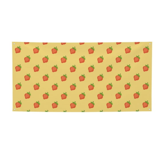 Lsque Hand Drawn Strawberry Pattern Party Banner, Festive Banner , Holiday Celebrations and Events for Carnival Birthday Party Festival Decorations-Small