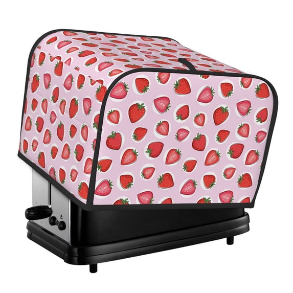 Lsque Hand Drawn Strawberry Print 4 Slice Toaster Cover , Kitchen Appliance Dustproof Protector , Toaster Protector Dustproof Kitchen Appliance Cover