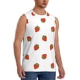 thumbnail image 1 of Lsque Hand Drawn Strawberry Print Men's Cotton Blend Sleeveless Muscle Shirts (S-3XL)- Moisture Wicking, Odor Protection, UPF 30+,Medium, 1 of 8