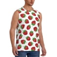 thumbnail image 1 of Lsque Hand Drawn Strawberry Print Men's Cotton Blend Sleeveless Muscle Shirts (S-3XL)- Moisture Wicking, Odor Protection, UPF 30+,Medium, 1 of 8