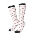 thumbnail image 1 of Lsque Hand Drawn Strawberry Printed Crew Socks Men's Women's LightWeight Thin Casual Calf Socks ,Knee High Socks,Cotton Socks, 1 of 9