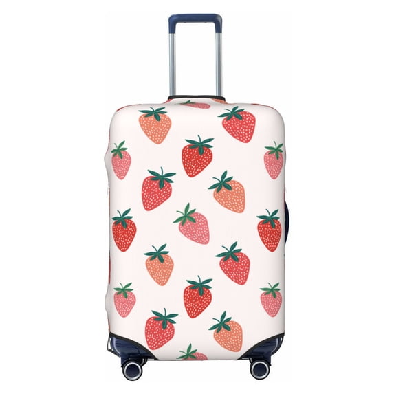 Lsque Hand Drawn Strawberry Printed Luggage Cover, Travel Luggage Protector,Scratch and Dirt Resistant, Fits 18-32 Inch Luggage - Small