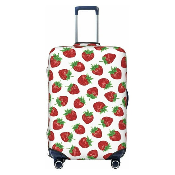 Lsque Hand Drawn Strawberry Printed Luggage Cover, Travel Luggage Protector,Scratch and Dirt Resistant, Fits 18-32 Inch Luggage -