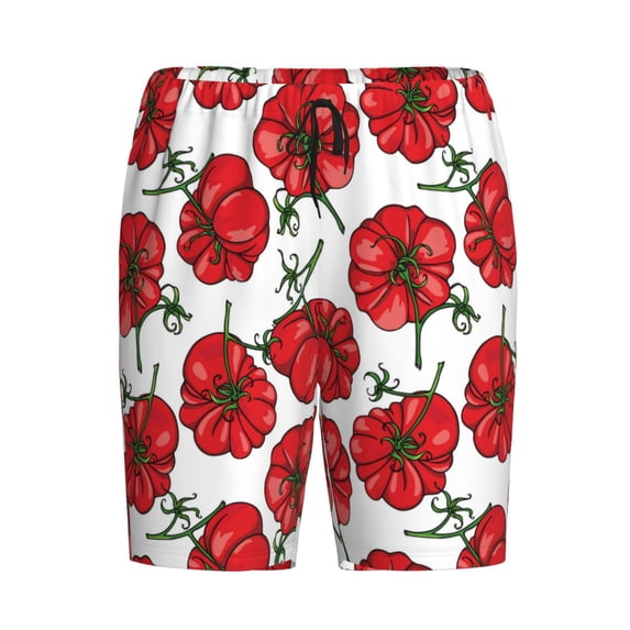 Lsque Hand Drawn Tomatoes Mens Sleep Pajama Shorts,Short Pajama Pants, Cotton Ultra-Soft Knit-4X-Large